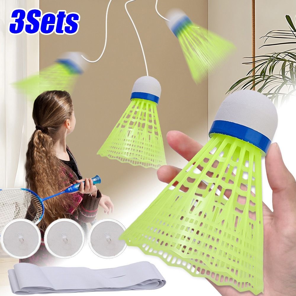 Badminton Raket - 3 Sets Elastic Badminton Trainer Set