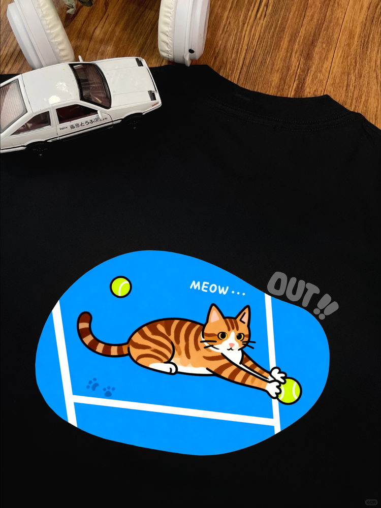 Badminton Court - Badminton, Tennis, Volleyball Court Cat Cartoon